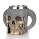 thumbnail image 2 of Viking Skull Beer Mug Tankard, Stainless Steel Double Handle Horn Coffee Cup, 2 of 5