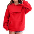 thumbnail image 3 of Afdoent Hoodies for Girls Cat Pouch Hoodie with Pockets Pet Carrier Pullover Animal Holder Long Sleeve Tops Fall Winter 9-10 Years, 3 of 9