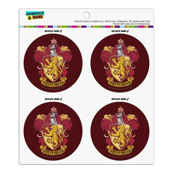 Harry Potter Gryffindor Painted Crest Refrigerator Fridge Locker Vinyl Circle Magnet Set