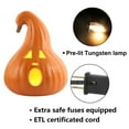 thumbnail image 5 of DUNCHATY Halloween Pumpkin Decor Set (2-Pack) - Multi-Size LED Light-Up Jack O'Lanterns, Waterproof for Porch, Yard, Haunted Trail(10"+12"), 5 of 7