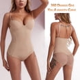 thumbnail image 4 of Women Ultra-thin Shapewear Bodysuits Tummy Control Shapewear Seamless Backless V-Neck Tops with Built-in Bra, 4 of 5