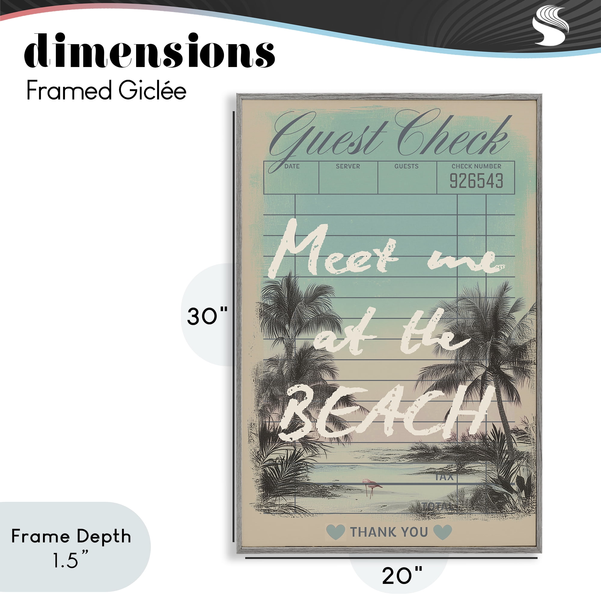 Stupell Industries Meet Me At Beach Check Gray Framed Giclee Art, design by Annabelle Hall