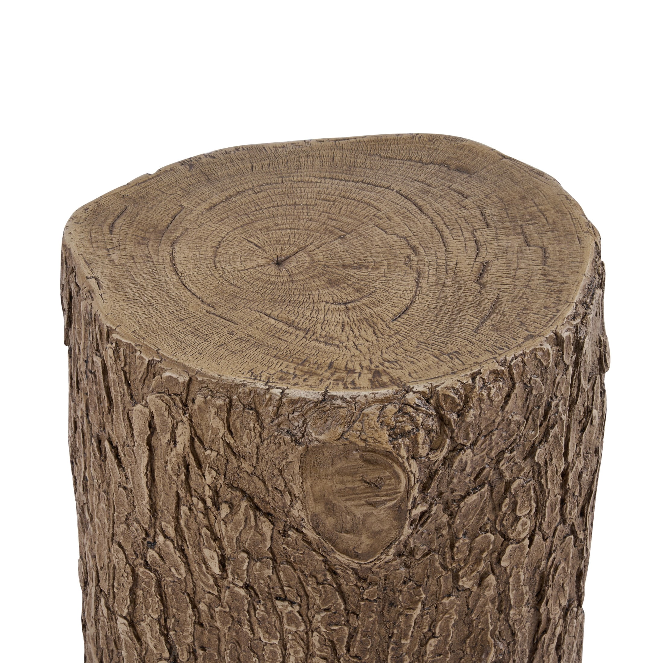 Christopher Knight Home 15.3” Tree Stump Side Table, MGO Accent Table with Realistic Wood Texture, Light Brown