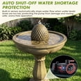 thumbnail image 6 of 33.3 Inch Classic Pineapple Top Pedestal Water Fountain, 2 Tier Resin Waterfall Feature, Auto Shutoff Protection, Stable Anti-Splash Water Flow for Yard Lawn Patio Garden Decor, 6 of 9