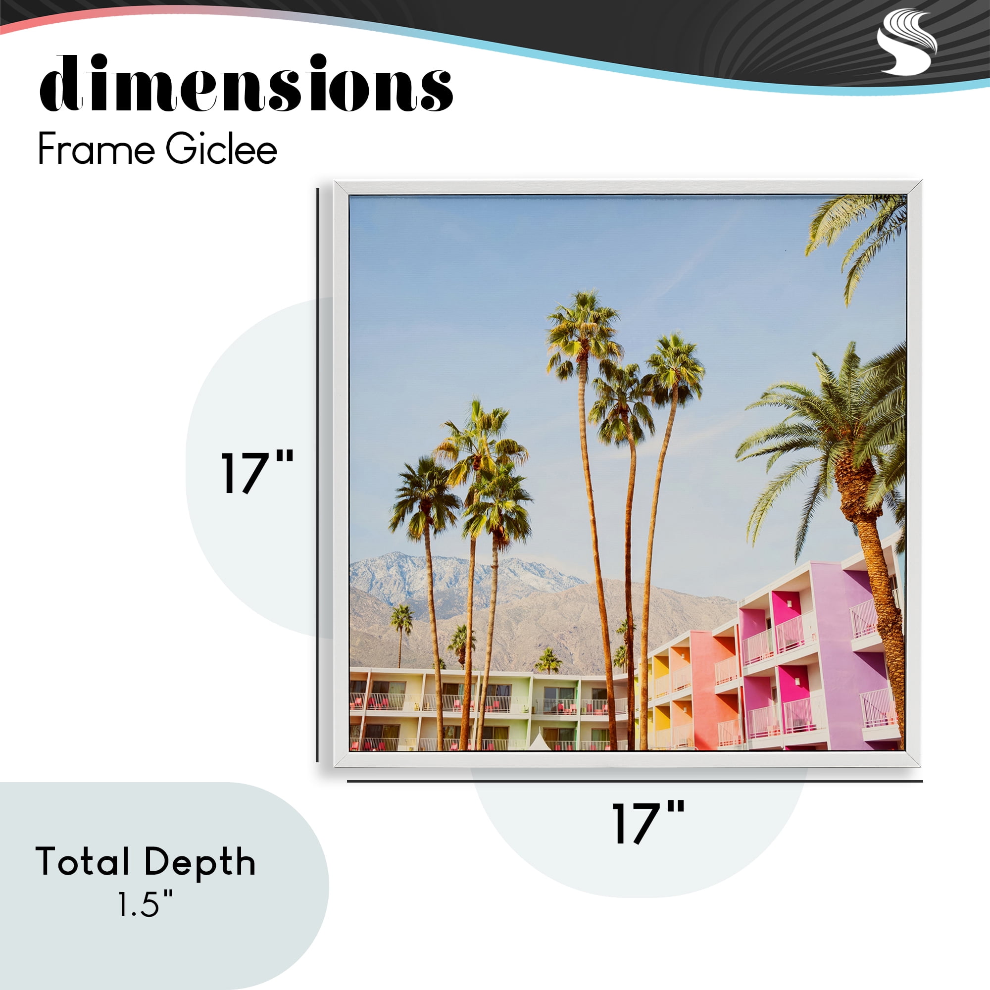 Looming Palms over Resort White Framed Giclee Art, design by LISH Creative