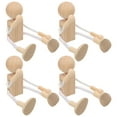 thumbnail image 4 of 4 Pcs Unfinished Peg Dolls Toy for Kids DIY Toys Educational Child, 4 of 8