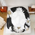 thumbnail image 5 of Homewish Groovy Daisy Flower Twin Sheet Sets, Rustic Butterfly Twin Fitted Sheet, Black White Flat Sheet, Ultra Soft Bedroom Decor, 3 Pieces, 5 of 7