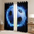 thumbnail image 2 of Manfei Blue Cartoon Football Black Out Curtains, Soccer Sports Lover Curtains Pack of 2 (42x63 Each), Teens Kids Boys Bedroom Curtains, Living Room Curtains Decor, 2 of 6
