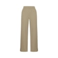 thumbnail image 5 of Dwellite Girls Flare Dress Pants for Kids School Uniform Bell Bottoms with Elastic Waist for Teens，2-13 Years Khaki 140, 5 of 6