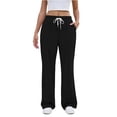 thumbnail image 2 of Samdudou Girls Flare Leg Sweatpants Elastic Waist Bootcut Trousers Casual Activewear Bottoms Sporty Yoga Pants Lounge Clothes for School Sports Size 5-15 Years, 2 of 8