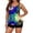 A-Multicolour500, variant on Oversize Tankini Set For Women Scoop Neck Sleeveless Burst Print Twist Front Solid Boy Short Bottom Quick Dry Vibrant Beach Swimsuits