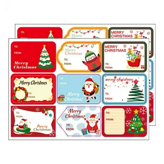 2 Sheets Label Stickers Color Self Adhesive Paper Tags Stickers For/ 2 Christmas gift tag stickers