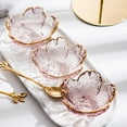 thumbnail image 3 of Qianha Mall 4pcs Sakura Plates Soy Sauce Dish, Sakura Shaped Glass Seasoning Dishes/Pink Appetizer Plates, Japanese Crystal Salad Bowls, Housewarming Gifts, 3 of 9