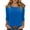 164#Blue, variant on 3/4 Length Sleeve Womens Tops Loose Fit Trendy Pleated Lightweight T Shirts Casual Button Scoop Neck Tunic Tops Beige S