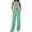 Light Green, variant on Linen Look Two Piece Set for Women, Sleeveless Crop Top & Wide Leg Pants with Pockets - Summer Casual Lounge Outfit Beige L