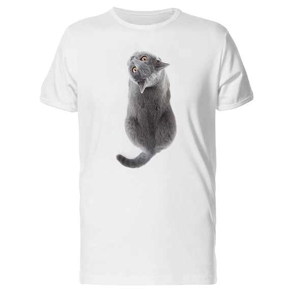 British Shorthair Head Backwards Tee Men's -Image by Shutterstock