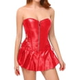 thumbnail image 1 of Zjloe7sa Gaines Femmes Robe Corset en Cuir PU Punk Rock Steampunk Corset Corset Rouge, 1 of 6