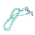 thumbnail image 3 of 1M Right Angle USB Micro Cable Braided USB 2.4 A to 90 Degree Data Cable Charger Cord for Universal Android Phone (Green), 3 of 7