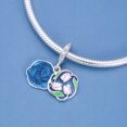 thumbnail image 4 of 925 Sterling Silver Tulip Starry Sky Double Dangle Charm for Bracelet Charms Bangle Pendant Jewelry, 4 of 5