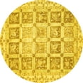 thumbnail image 1 of Ahgly Company Indoor Round Abstract Yellow Modern Area Rugs, 6' Round, 1 of 4