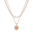 thumbnail image 1 of Collar Ursteel Initial K chapado en oro rosa con capas de 36 cm, 1 of 7
