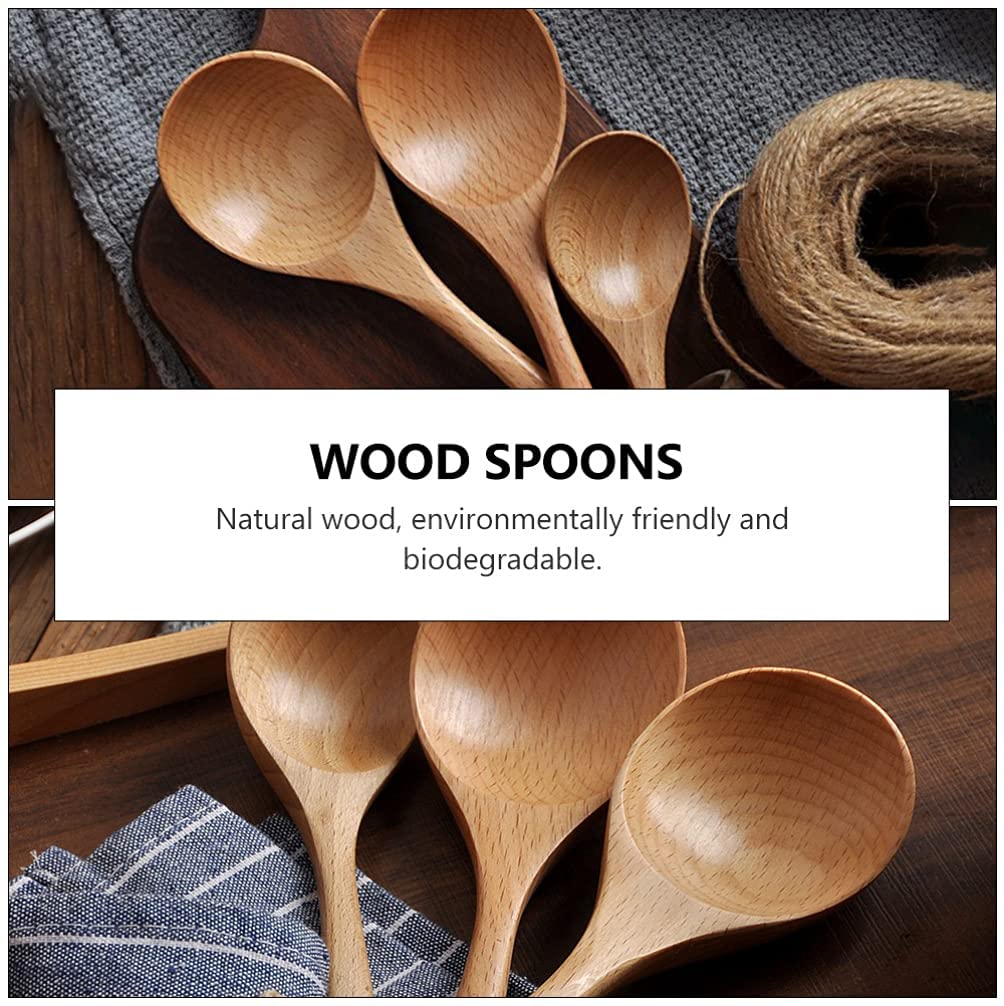 Lot De 5 Cuillères En Bois – Long Manche, Idéal Pour Cuisiner Et Servir - 8