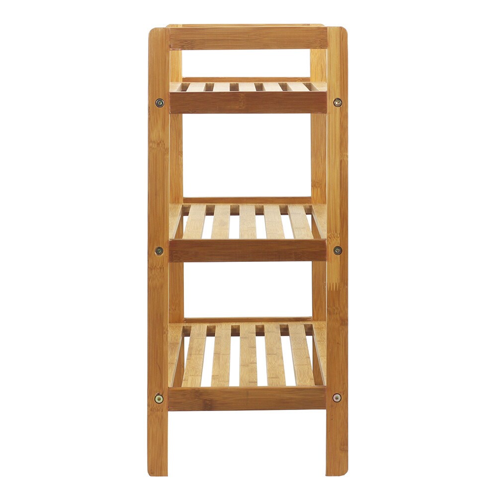 Oceanstar 3-Tier Bamboo Shoe Rack, Color: Natural, Holds 9 to 12 Pairs of Shoes, 10.7 in. L x 27 in. W x 23.5 in. H