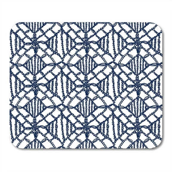 SIDONKU Chevron Crochet Pattern Knitting Granny Lace Macrame Boho for Interior Knitwear Mousepad Mouse Pad Mouse Mat 9x10 inch