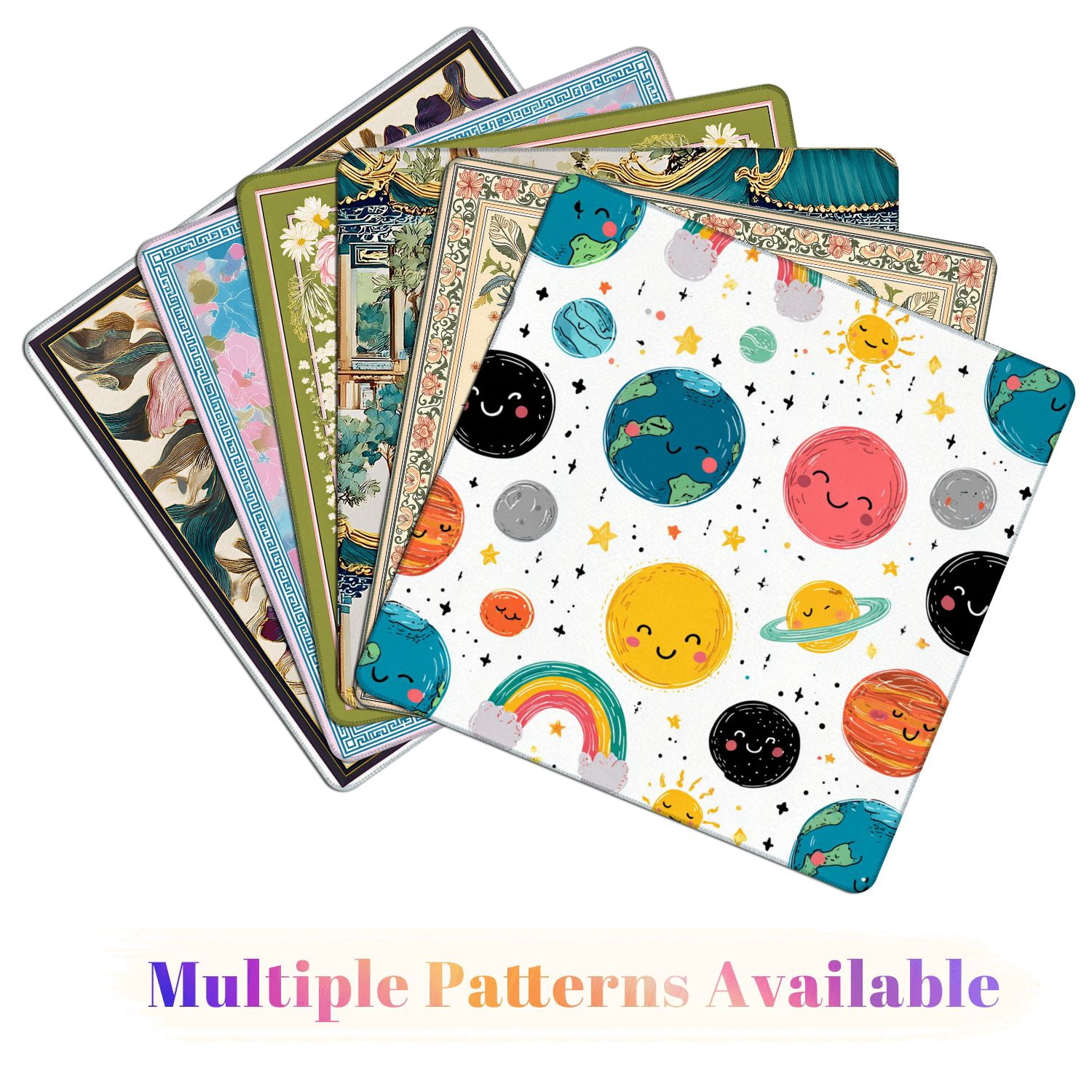 Mahjong Mat 31.5" x 31.5" Space Seamless Planets Solar System Sun Meteorite Non-Slip Noise Reduction American Mahjong Tiles Table Cover for Dominoes Poker Card Board Games Gift