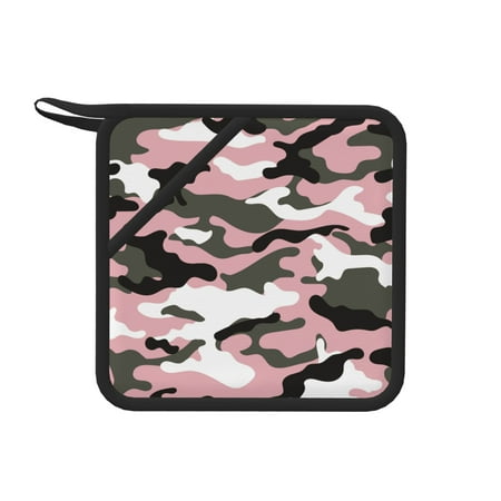 

1 Pc Silicone Anti-Hot Hot Pads Oven Mitts Heat Resistant Pot Holders With Pockets Non Slip Oven Glove Potholder For Kitchen Cooking Bbq Baking 7.1in Camouflage2