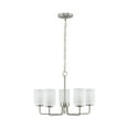 thumbnail image 4 of Merry Collection Five-Light Brushed Nickel and Etched Glass Transitional Style Chandelier Light, 4 of 10