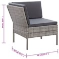 thumbnail image 4 of vidaXL 6 Piece Garden Lounge Set with Cushions Poly Rattan Grey, 4 of 5