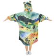 thumbnail image 2 of FORMRS Wearable Blanket Hoodie with Sleeves for Kids Cozy Flannel Sweatshirt, Art Field, 2 of 7