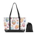 thumbnail image 7 of FORMRS Canvas Laptop Tote Bag for Women with 15.6" Computer Compartments Shoulder Handbag, Pastel Easter Pattern, 7 of 7