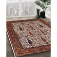 thumbnail image 2 of Ahgly Company Indoor Round Mid-Century Modern Camel Brown Oriental Area Rugs, 3' Round, 2 of 6