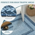 thumbnail image 6 of GlowSol 2'x10' Runner Rug Modern Braided Print Runner Rug Washable Non Slip Low Pile Runners for Kitchen Hallway Laundry, Gray Blue, 6 of 8