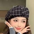 thumbnail image 6 of MEICHEN Women's Woolen Plaid Beret Hat Retro Painter Cap Retro French Berets Fashion Accessories Artist Hat, 6 of 6