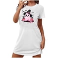 thumbnail image 1 of Camisón corto de talla grande para mujer, camisón de manga corta con estampado de pecho a la moda, camisón para mujer, 1 of 3