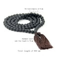 thumbnail image 1 of 8mm Black Stone Tibet Buddhist 108 Prayer Beads Mala Necklace, 1 of 1