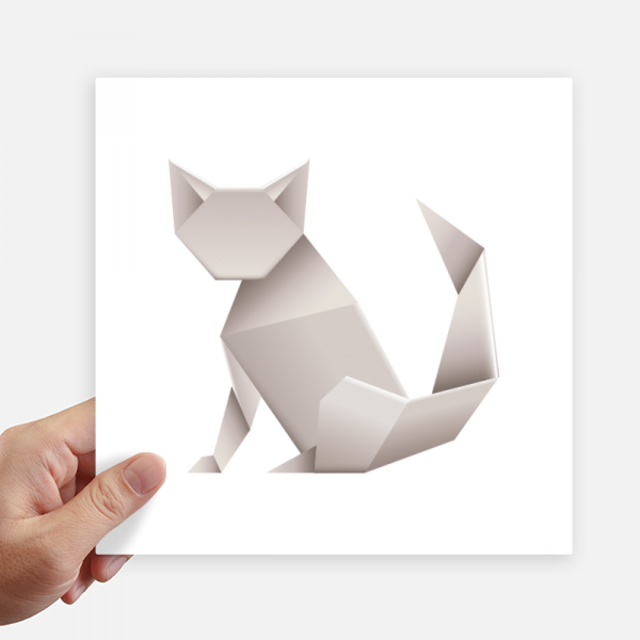 Origa Geometric Cat Pattern Sticker Tags Wall Picture Laptop Decal Self adhesive