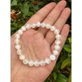 thumbnail image 3 of Selenite Crystal Bead Bracelet 8mm, Wholesale Genuine Selenite Stretch Gemstone Bracelet, Gift for Men & Women (1), 3 of 9