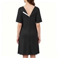 thumbnail image 6 of Annhoo Maternity Dress Short Sleeve V Neck Pleated Waist Knee Length Flowy Gowns Fall Casual Pregnancy Dress, 6 of 7