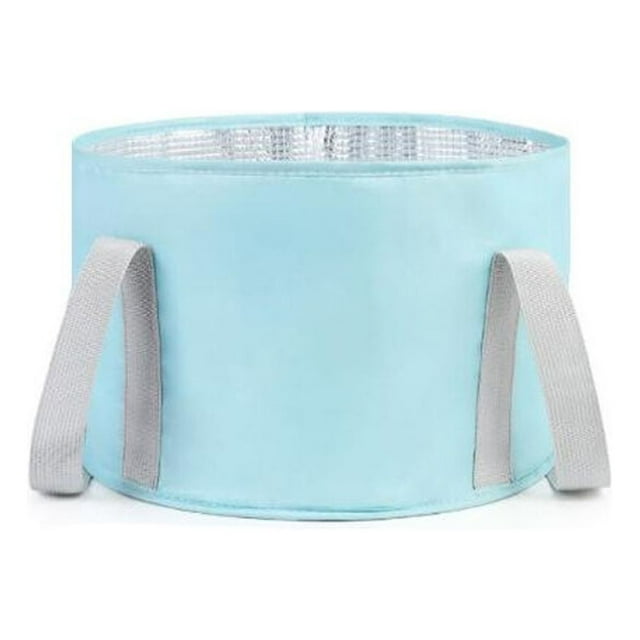 Vogacara Salón Spa interior al aire libre pie remojo bolsa senderismo viaje plegable impermeable pies baño cubo accesorios de salud Cuidado de los pies Azul Pequeña