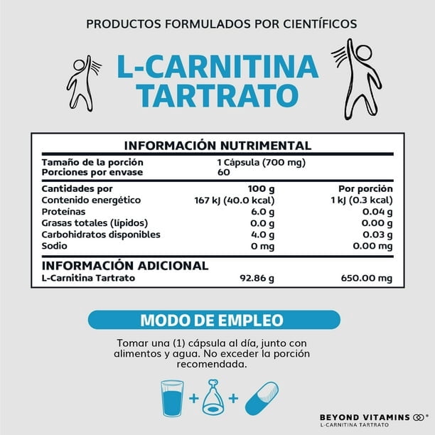 l carnitina tartrato beneficios L-Carnitina · NaturTierra · 60 cápsulas – Herbolario Salud Natural main image 1