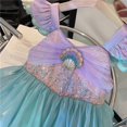 thumbnail image 4 of Verano Pequeña Sirena Vestido Niña Ariel Princesa Niño Halloween Disfraz Niños Carnaval Fiesta De Cumpleaños Conjuntos, 4 of 4