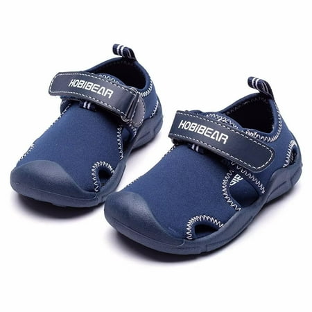 

HOBIBEAR Toddler Boys Water Shoes Quick Dry Closed-Toe Aquatic Sport Sandals Toddler/Little Kid
