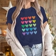thumbnail image 2 of Diufon Hauts de la Saint-Valentin pour Femmes Décontracté Manches Courtes Col Rond Chandail Chemise Imprimé Graphique Mignon Tendance, 2 of 5