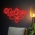 thumbnail image 3 of Handmadetneonsign Believe Neon Sign, Custom Merry Christmas Led Sign, Personalized Christmas Neon, 3 of 5