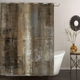 thumbnail image 1 of Cortina de ducha rústica marrón tostado, tela de madera abstracta para decoración de baño otoñal, cortina de ducha vintage de cobre, 183 x 183 cm, 1 of 6