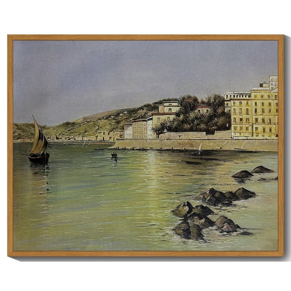 Drsoum Vintage Landscape Wall Art Classic Retro Seatown Prints Farmhouse Kitchen Bathroom Office Decor - 8x10in Nature Framed